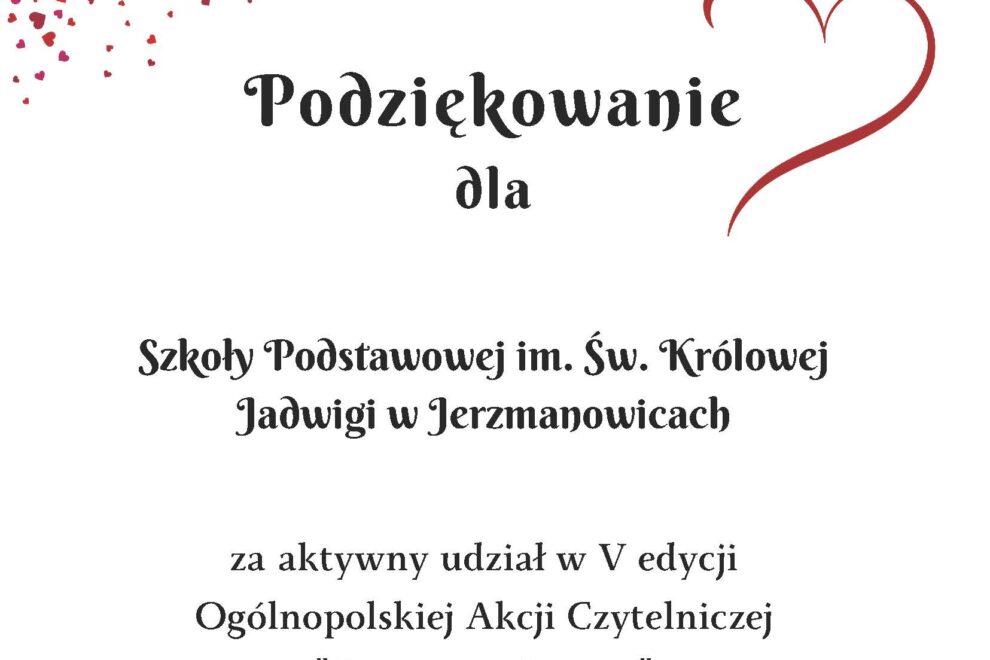 Podziękowania Czytamy